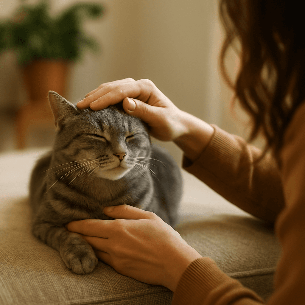 Routine du soir : apaiser un chat calme et stable