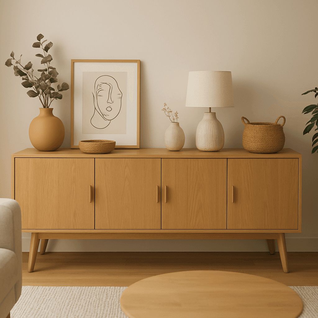 Buffet dans le salon : 9 idées déco sans surcharge
