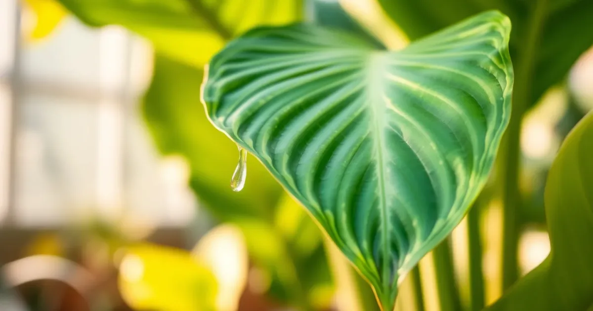 Alocasia qui goutte : normal ou trop arrosée ?
