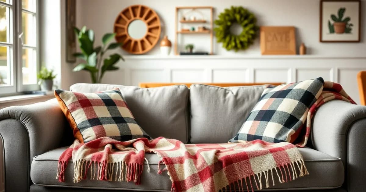 Plaid sur le canapé : 9 pliages déco anti-bazar