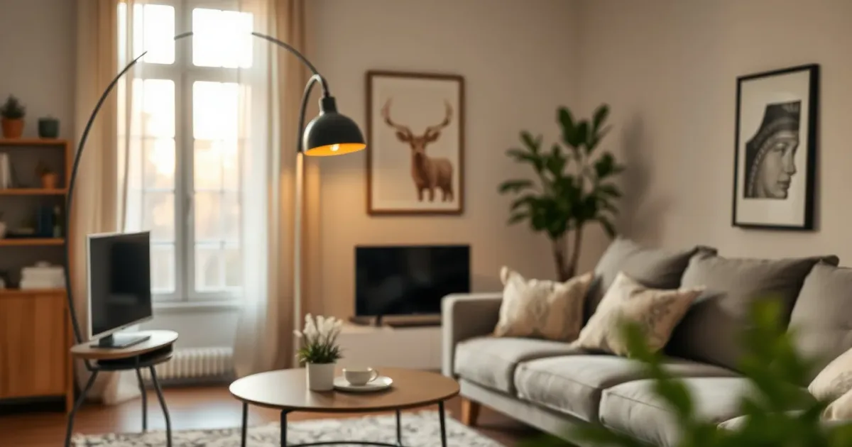 Lampadaire arc au salon : où le mettre sans déséquilibrer