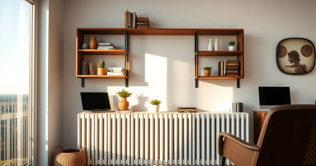 Étagères sur radiateur : 7 poses sûres sans étouffer